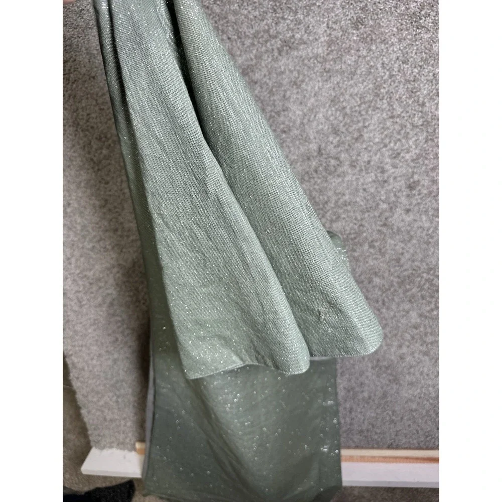 Tahari Home Green Shimmer Table Runner Fringe 86